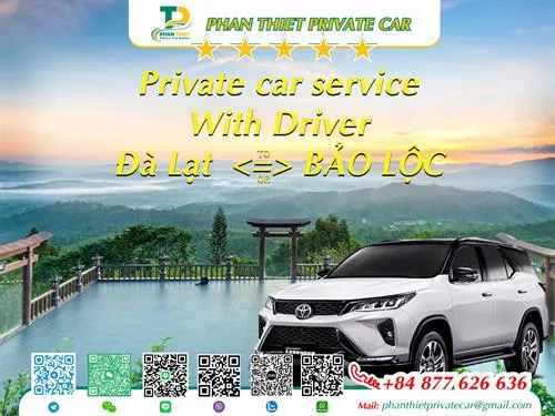 Car rental Da Lat <=> Bao Loc (private car with driver)